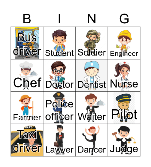 OCCUPATIONS Bingo Card