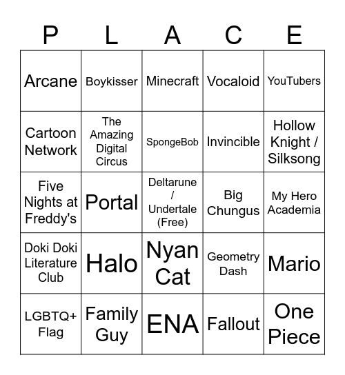 wplace Bingo Card