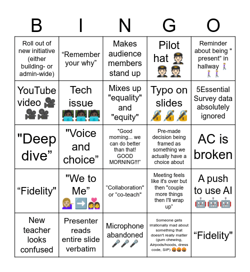 🤫🤫🤫 Bingo Card
