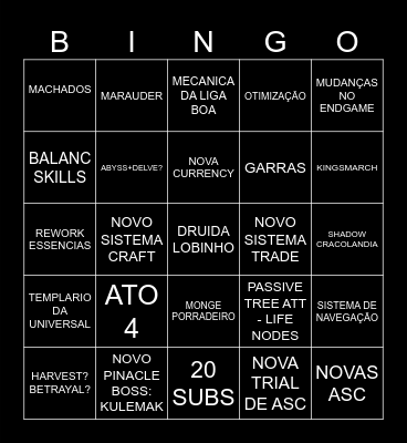 UPDATE 0.3 Bingo Card