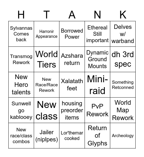 Midnight Reveal Bingo Card