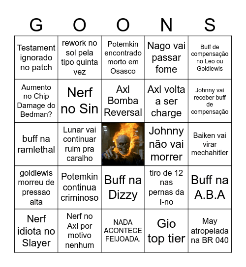 BINGO PATCH Bingo Card