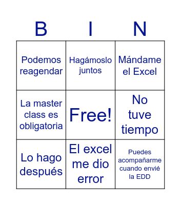 Bingo del cliente Bingo Card