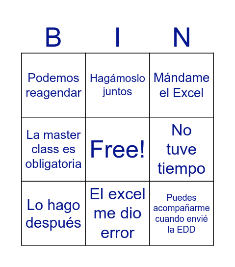 Bingo del cliente Bingo Card