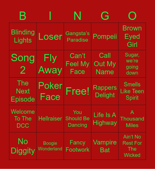 Welcome to Backroom Bingo!🎉🎊 Bingo Card