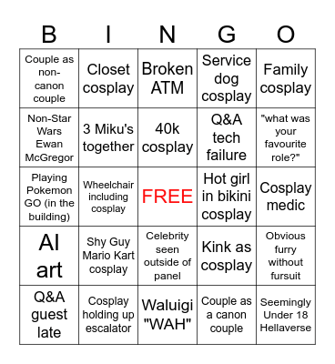 FanEXPO 2025 Bingo Card