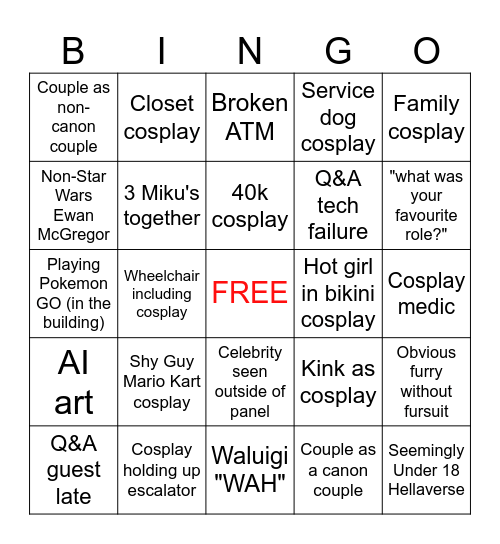 FanEXPO 2025 Bingo Card