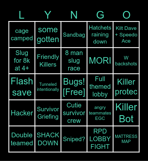 2v8 Bingo Card