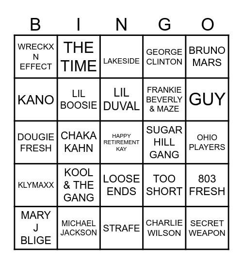 HAPPY RETIREMENT KAY Bingo Card