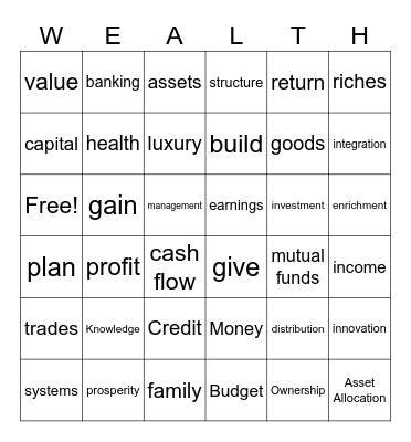 PROSPERITY BINGO Card