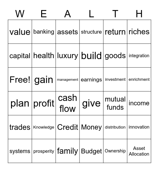 PROSPERITY BINGO Card