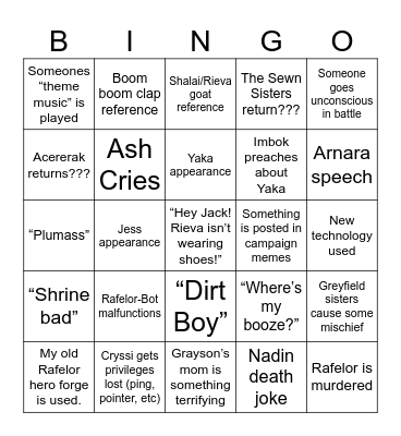 Descendants Bingo! Bingo Card