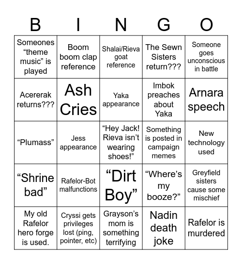 Descendants Bingo! Bingo Card