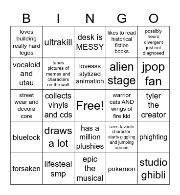goobs bingo Card