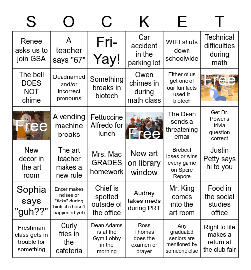 Team Dry Socket Bingo Battle EXTREME! Bingo Card