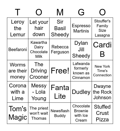 Birthday Bingo Card