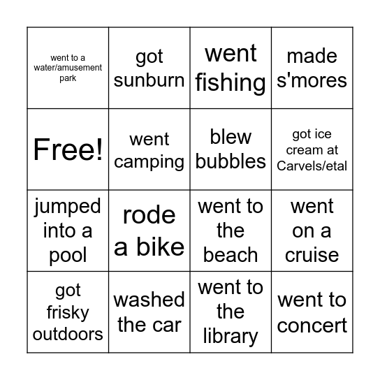 BEACH BINGO - 2025cannonball Bingo Card