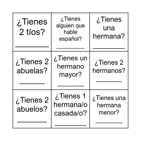 Encuentra alguien que... Bingo Card