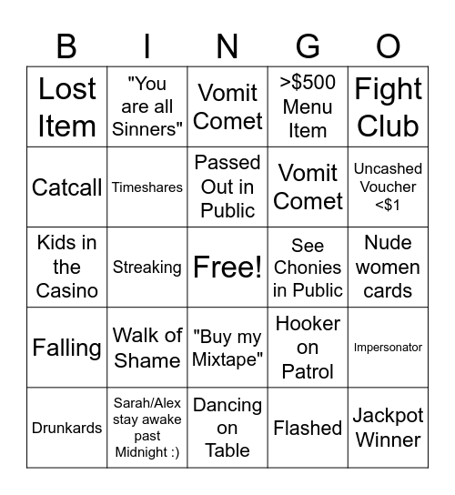 A+S Vegas' Babies Bingo Card