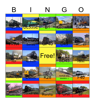 Railways That I would like to get food after I'm done at Hy-Vee someday Bingo Card