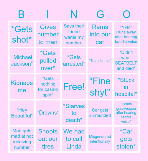 💃 Big Guy Bingo 💁‍♀️ Bingo Card