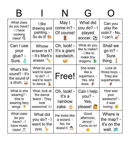 B6 Preview Overview Bingo Card