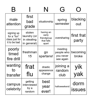 college canon event bingo Card