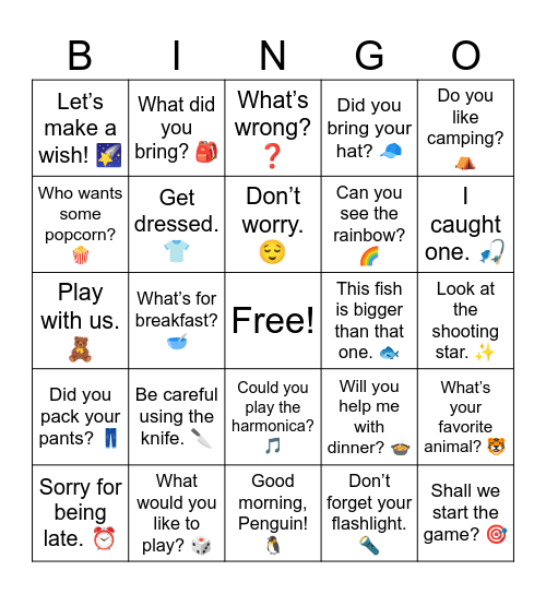B5 Review Questions Bingo Card