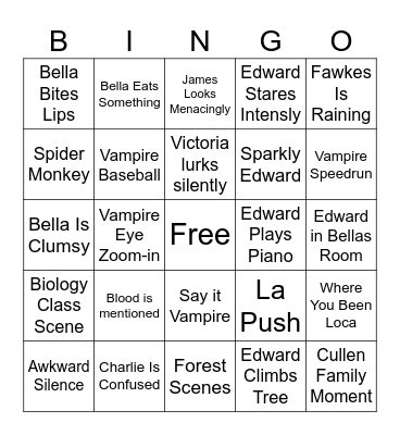 Twilight Bingo Card