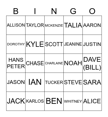 ANDERSON THANKSGIVING BINGO Card