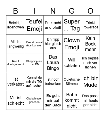 Das Laura Bingo Card