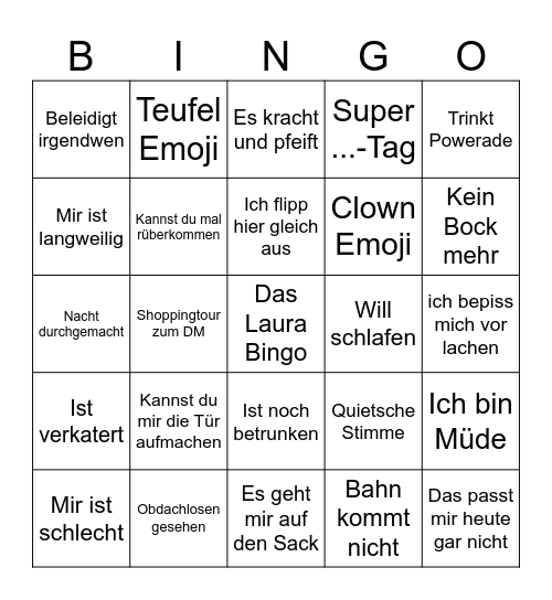 Das Laura Bingo Card