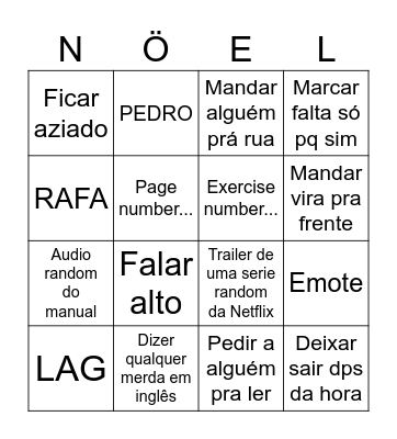 BINGO DO STÔR NÖEL Bingo Card