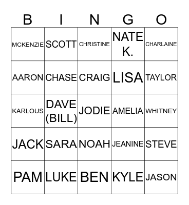 ANDERSON THANKSGIVING  Bingo Card