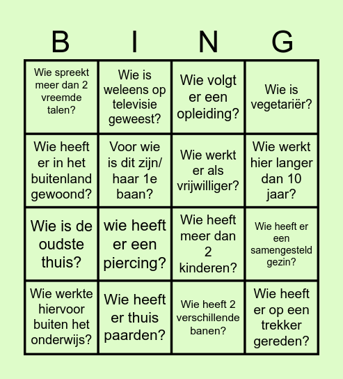 Terra Oldekerk Collega BINGO Card