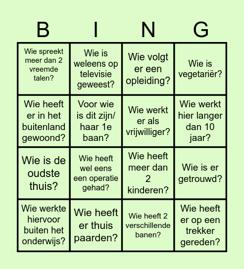 Terra Oldekerk Collega BINGO Card