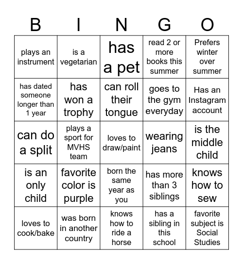 Community Builder Bingo Card