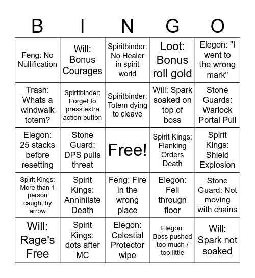 MSV Drinking Card Bingo Card