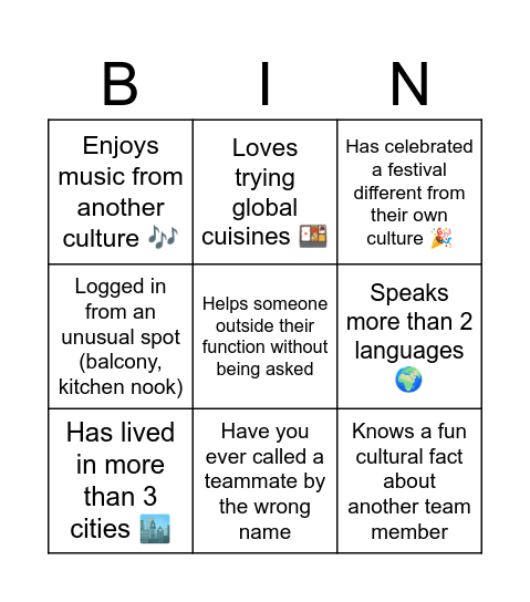 Evallo Bingo: Spot the Diversity Bingo Card