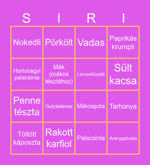 Augusztus 20. Spirit Prediction Bingo Card