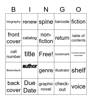 Library Bingo Card