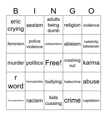 South Park Bingo Card