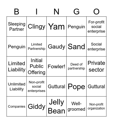 Fowler Frenzy Bingo Card