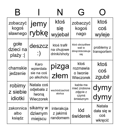 GIRLS TRIP Bingo Card