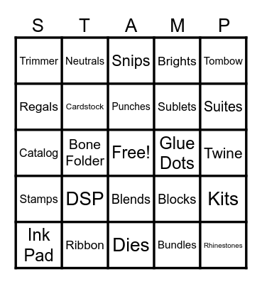 STAMP - O Bingo Card