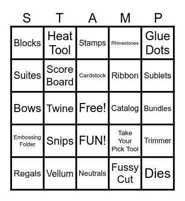 STAMP - O Bingo Card