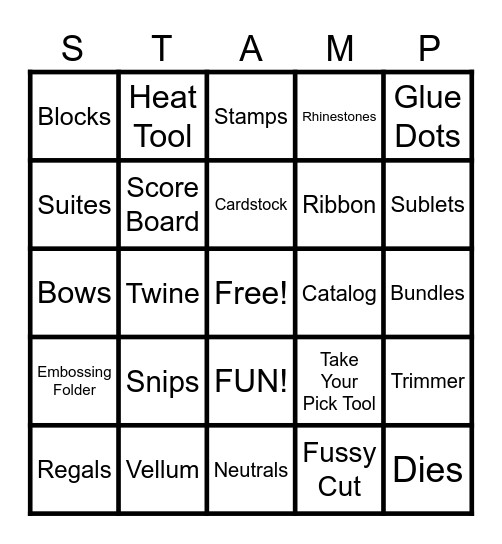 STAMP - O Bingo Card
