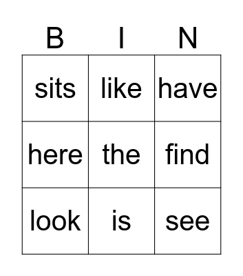 Sight Words Nov 14 Bingo Card