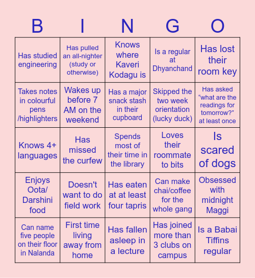 APU SoDev Bingo! Bingo Card