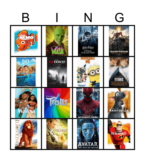Movies Bingo Card
